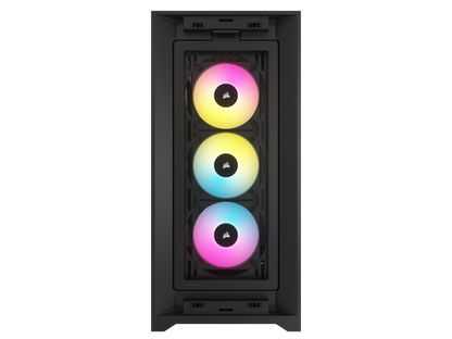 CORSAIR iCUE 5000D RGB AIRFLOW Mid-Tower Case, Black - 3x AF120 RGB ELITE Fans - iCUE Lighting Node PRO Controller - High-airflow Design