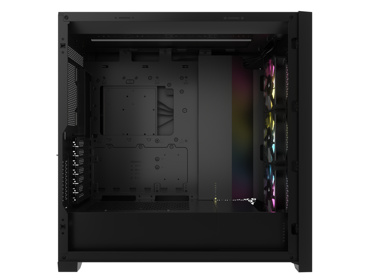 CORSAIR iCUE 5000D RGB AIRFLOW Mid-Tower Case, Black - 3x AF120 RGB ELITE Fans - iCUE Lighting Node PRO Controller - High-airflow Design