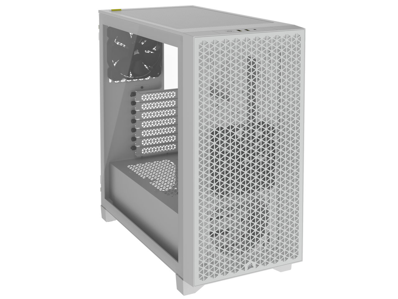 CORSAIR 3000D AIRFLOW Mid-Tower PC Case - White - 2x SP120 ELITE Fans - Four-Slot GPU Support – Fits up to 8x 120mm fans - High-Airflow Design