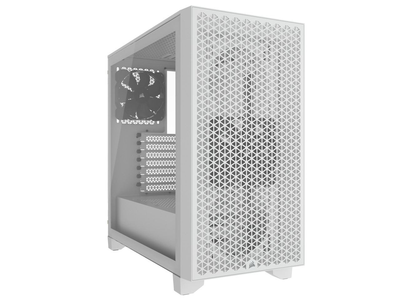 CORSAIR 3000D AIRFLOW Mid-Tower PC Case - White - 2x SP120 ELITE Fans - Four-Slot GPU Support – Fits up to 8x 120mm fans - High-Airflow Design