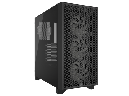 CORSAIR 3000D RGB AIRFLOW Mid-Tower PC Case - Black - 3x AR120 RGB Fans - Four-Slot GPU Support - Fits up to 8x 120mm fans - High-airflow Design
