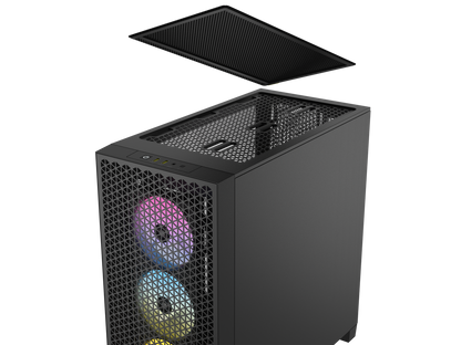 CORSAIR 3000D RGB AIRFLOW Mid-Tower PC Case - Black - 3x AR120 RGB Fans - Four-Slot GPU Support - Fits up to 8x 120mm fans - High-airflow Design