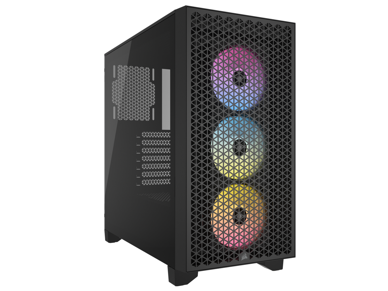 CORSAIR 3000D RGB AIRFLOW Mid-Tower PC Case - Black - 3x AR120 RGB Fans - Four-Slot GPU Support - Fits up to 8x 120mm fans - High-airflow Design