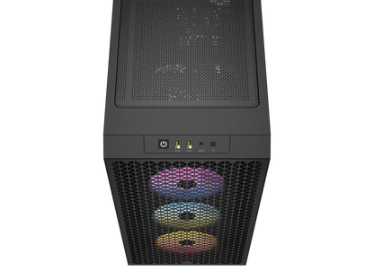 CORSAIR 3000D RGB AIRFLOW Mid-Tower PC Case - Black - 3x AR120 RGB Fans - Four-Slot GPU Support - Fits up to 8x 120mm fans - High-airflow Design