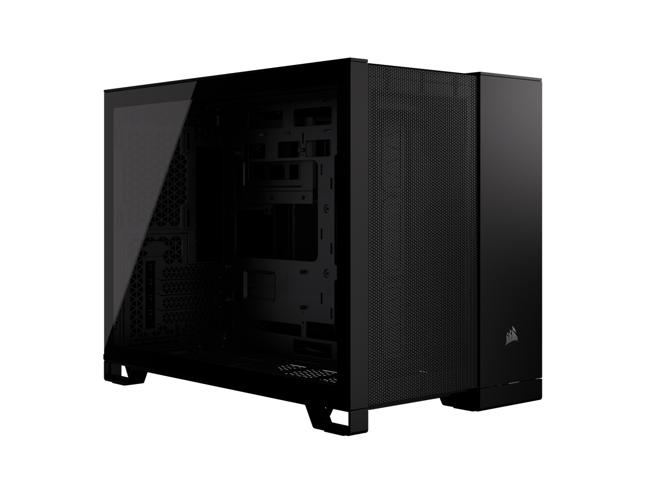 CORSAIR 2500D AIRFLOW Micro ATX Dual Chamber PC Case – Fully Mesh Front, Side, and Roof Panels – Fits up to 11x 120mm fans – 4x AIO Radiator Mounting Positions