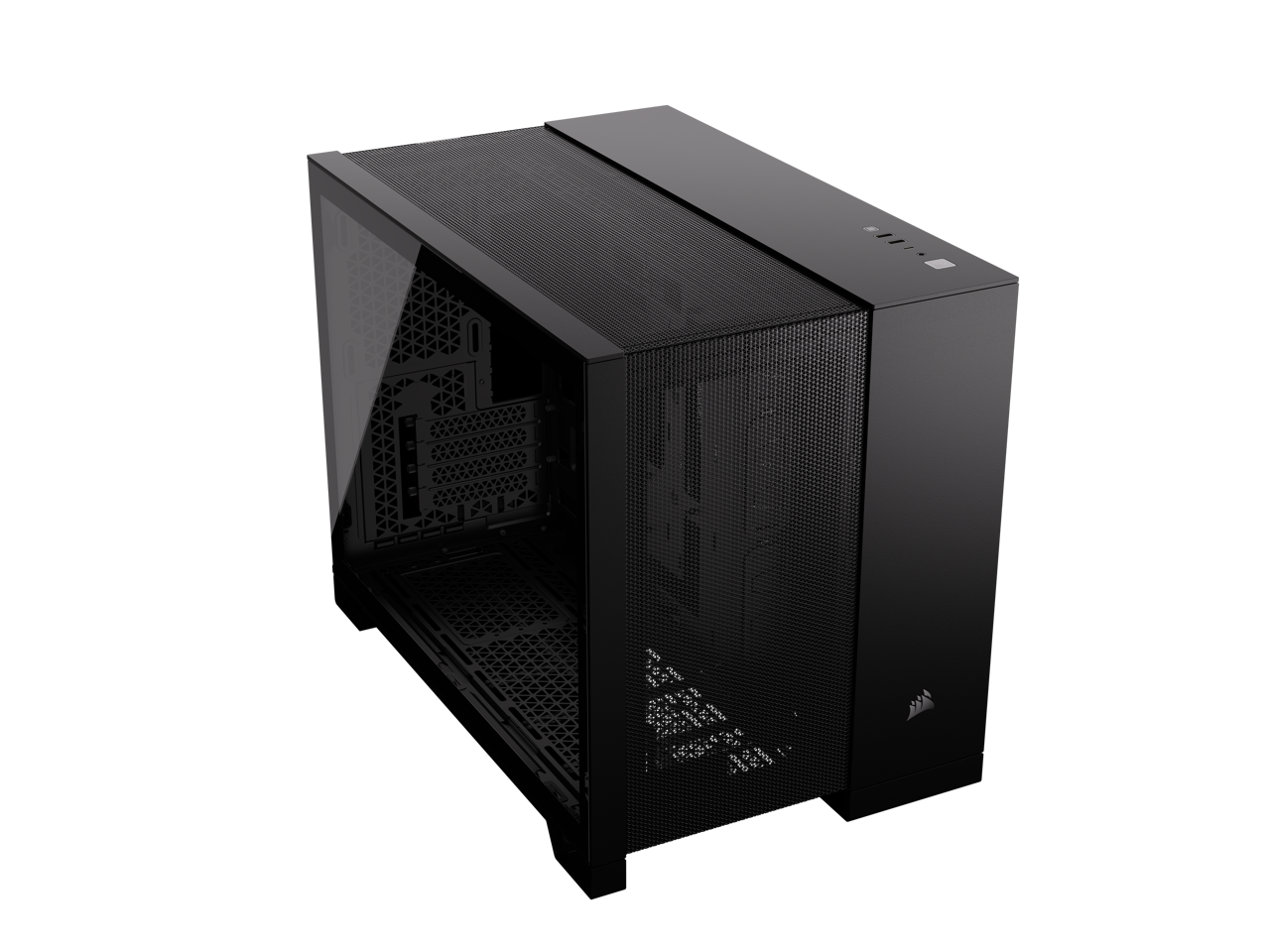 CORSAIR 2500D AIRFLOW Micro ATX Dual Chamber PC Case – Fully Mesh Front, Side, and Roof Panels – Fits up to 11x 120mm fans – 4x AIO Radiator Mounting Positions