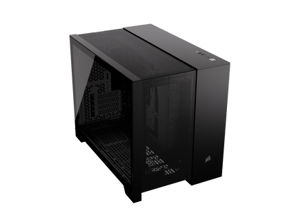CORSAIR 2500D AIRFLOW Micro ATX Dual Chamber PC Case – Fully Mesh Front, Side, and Roof Panels – Fits up to 11x 120mm fans – 4x AIO Radiator Mounting Positions
