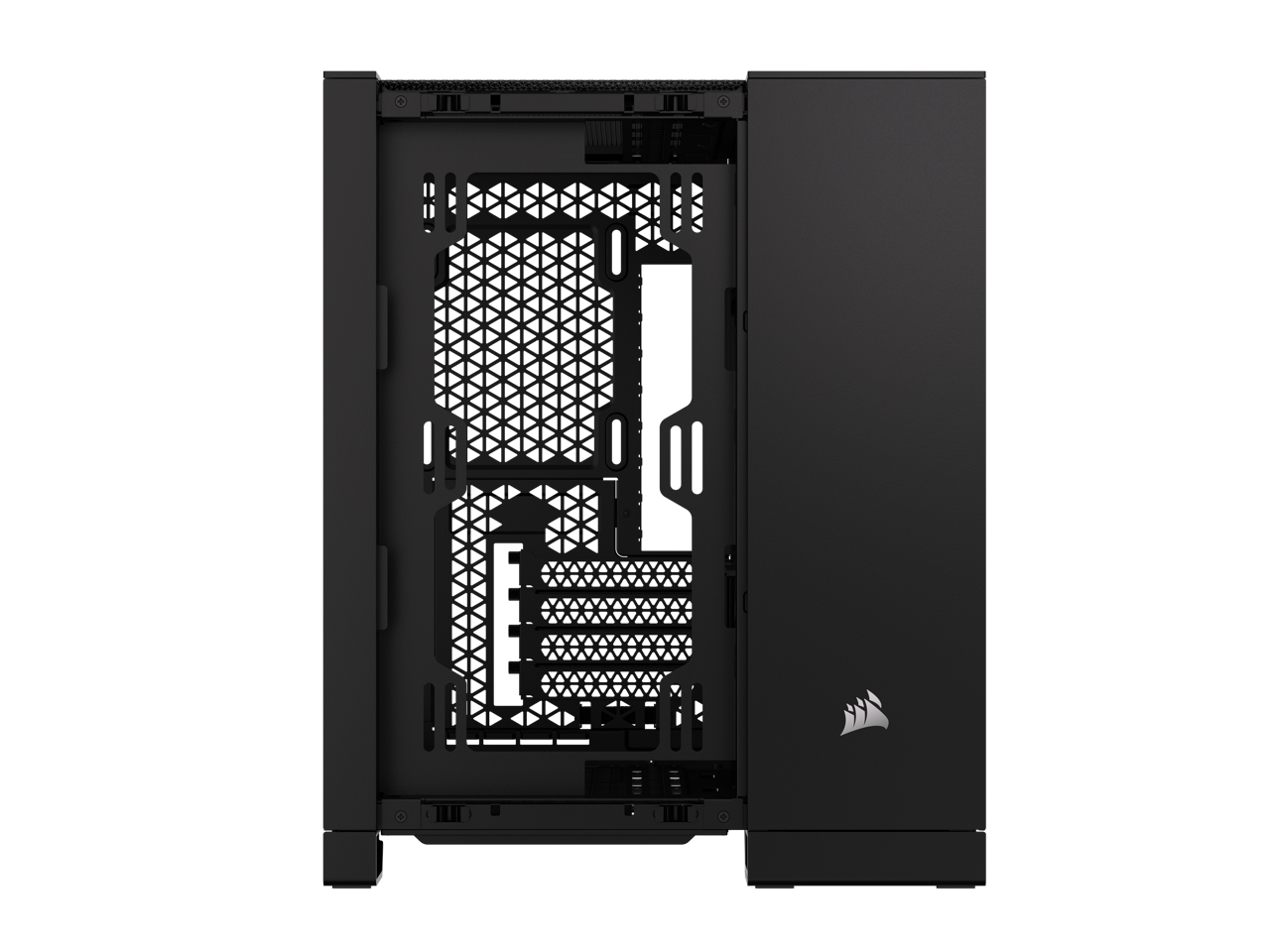 CORSAIR 2500D AIRFLOW Micro ATX Dual Chamber PC Case – Fully Mesh Front, Side, and Roof Panels – Fits up to 11x 120mm fans – 4x AIO Radiator Mounting Positions