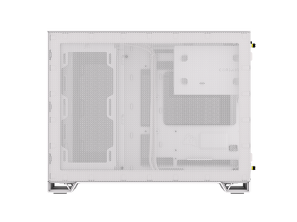 CORSAIR 2500D AIRFLOW Micro ATX Dual Chamber PC Case – White – Fully Mesh Front, Side, and Roof Panels – Fits up to 11x 120mm fans – 4x AIO Radiator Mounting Positions