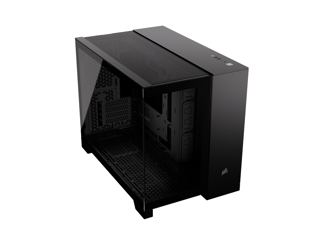 CORSAIR 2500X Micro ATX Dual Chamber PC Case –Tempered Glass Front Panels – Fits up to 9x 120mm fans – 3x Radiator Mounting Positions – Highly Customizable