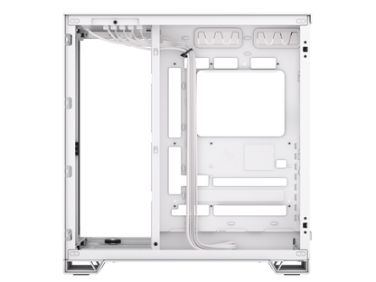CORSAIR 6500X Mid-Tower Dual Chamber PC Case – White - Unobstructed view with wraparound front and side glass panels – Fits up to 10x 120mm fans – 4x Radiator Mounting Positions