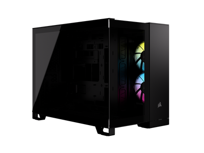 CORSAIR iCUE LINK 2500X RGB Micro ATX Dual Chamber PC Case – Two Tempered Glass Panels – 2x RX120 RGB Fans Included – Highly Customizable