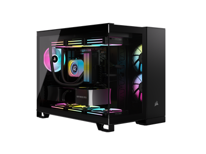 CORSAIR iCUE LINK 2500X RGB Micro ATX Dual Chamber PC Case – Two Tempered Glass Panels – 2x RX120 RGB Fans Included – Highly Customizable