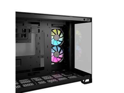CORSAIR iCUE LINK 2500X RGB Micro ATX Dual Chamber PC Case – Two Tempered Glass Panels – 2x RX120 RGB Fans Included – Highly Customizable