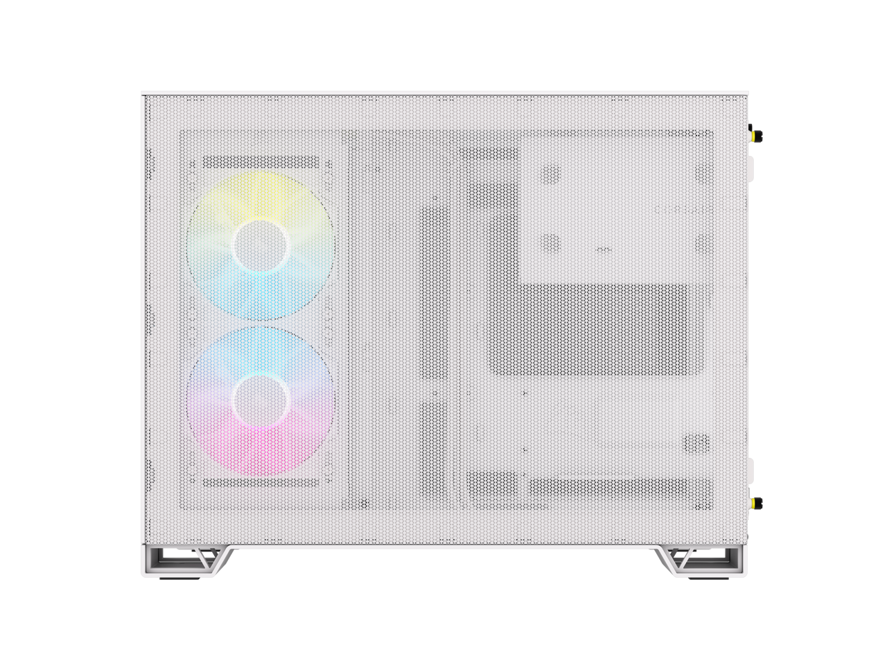 CORSAIR iCUE LINK 2500X RGB Micro ATX Dual Chamber PC Case – White – Two Tempered Glass Panels – 2x RX120 RGB Fans Included – Highly Customizable