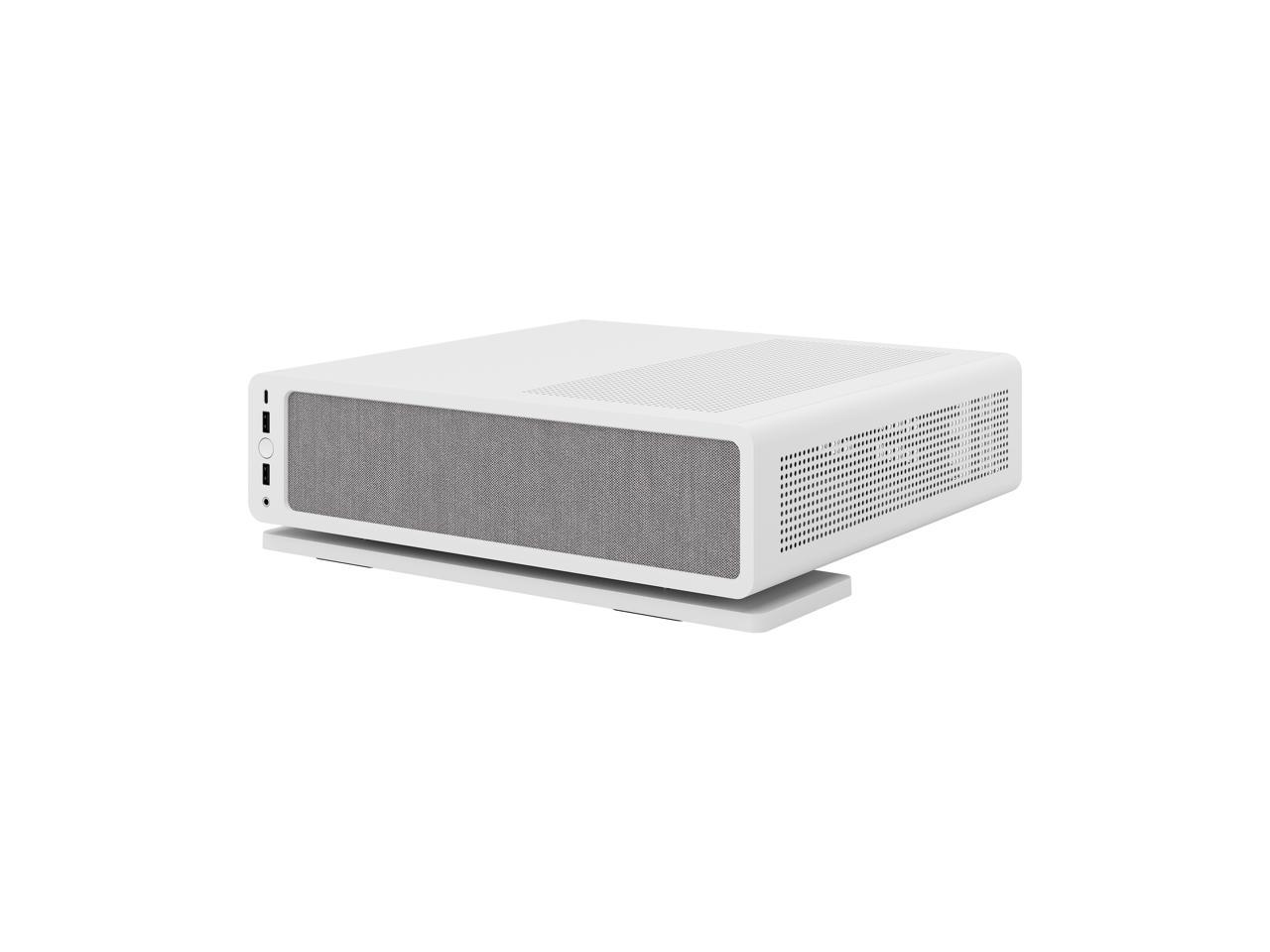 Fractal Design Ridge White Mini-ITX Slim Small Form Factor Console PC Case with PCIe 4.0 Riser