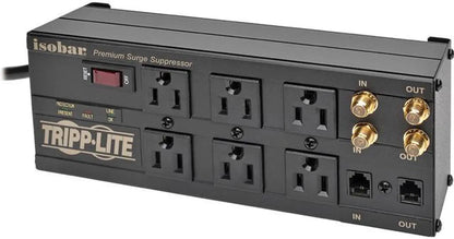 Tripp Lite Isobar 6-Outlet Surge Protector Power Strip, 6 Feet Cord, 2850 Joules, Tel / Coax / Modem Protection - Model ISOBAR6DBS