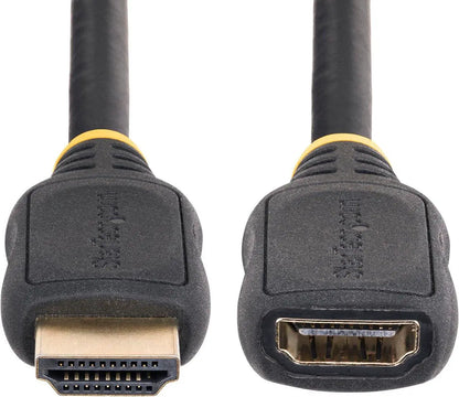 StarTech 18in 0.5m HDMI 2.0 Extension Cable High Speed HDMI Port Saver Cable 4K 60Hz HDMI Male to Female Extension Adapter Cord HD2MF18INL