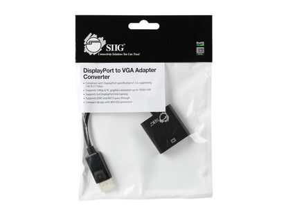 SIIG CB-DP0N11-S1 DisplayPort to VGA Adapter Converter