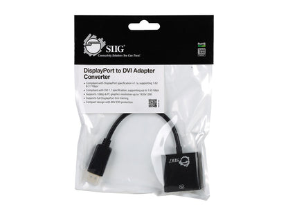 SIIG CB-DP0P11-S1 DisplayPort to DVI Adapter Converter