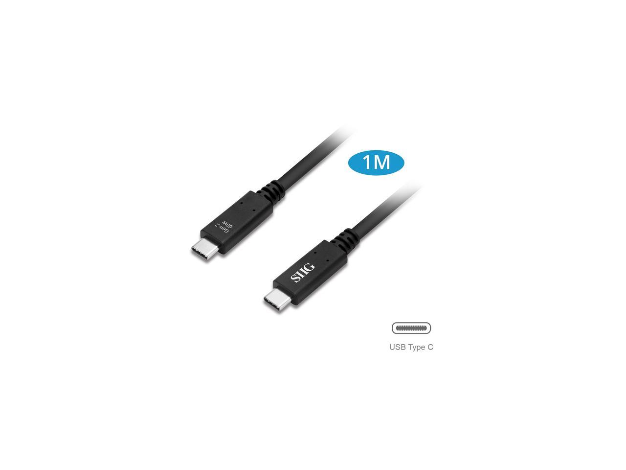 SIIG USB 3.1 Type-C Gen 2 Cable 60W - 1M