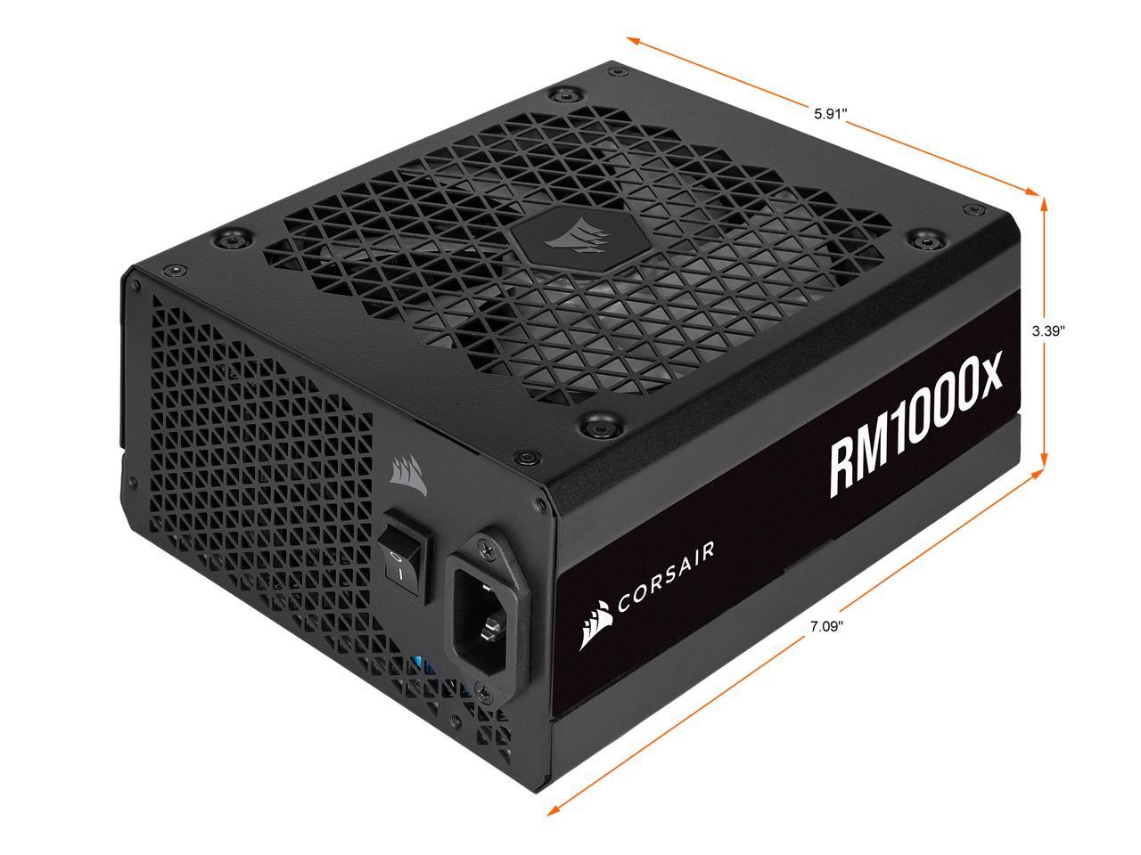 CORSAIR RMx Series (2021) RM1000x CP-9020201-NA 1000 W ATX12V / EPS12V SLI Ready CrossFire Ready 80 PLUS GOLD Certified Full Modular Active PFC Power Supply