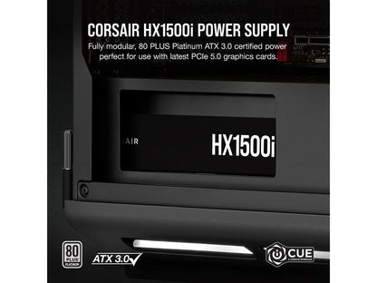 CORSAIR HX1500i Fully Modular Ultra-Low Noise ATX Power Supply - ATX 3.0 & PCIe 5.0 Compliant - Fluid Dynamic Bearing Fan - CORSAIR iCUE Software Compatible - 80 PLUS Platinum Efficiency