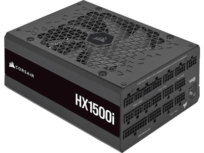 CORSAIR HX1500i Fully Modular Ultra-Low Noise ATX Power Supply - ATX 3.0 & PCIe 5.0 Compliant - Fluid Dynamic Bearing Fan - CORSAIR iCUE Software Compatible - 80 PLUS Platinum Efficiency
