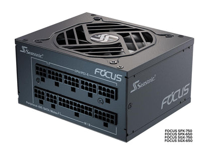 Seasonic FOCUS SPX-750, 750W 80+ Platinum, Full-Modular, SFX Form Factor, Low Noise, Premium Japanese Capacitor, 10 Year Warranty, Nvidia RTX 30/40 Super, AMD GPU Compatible, Ref# SSR-750SPX