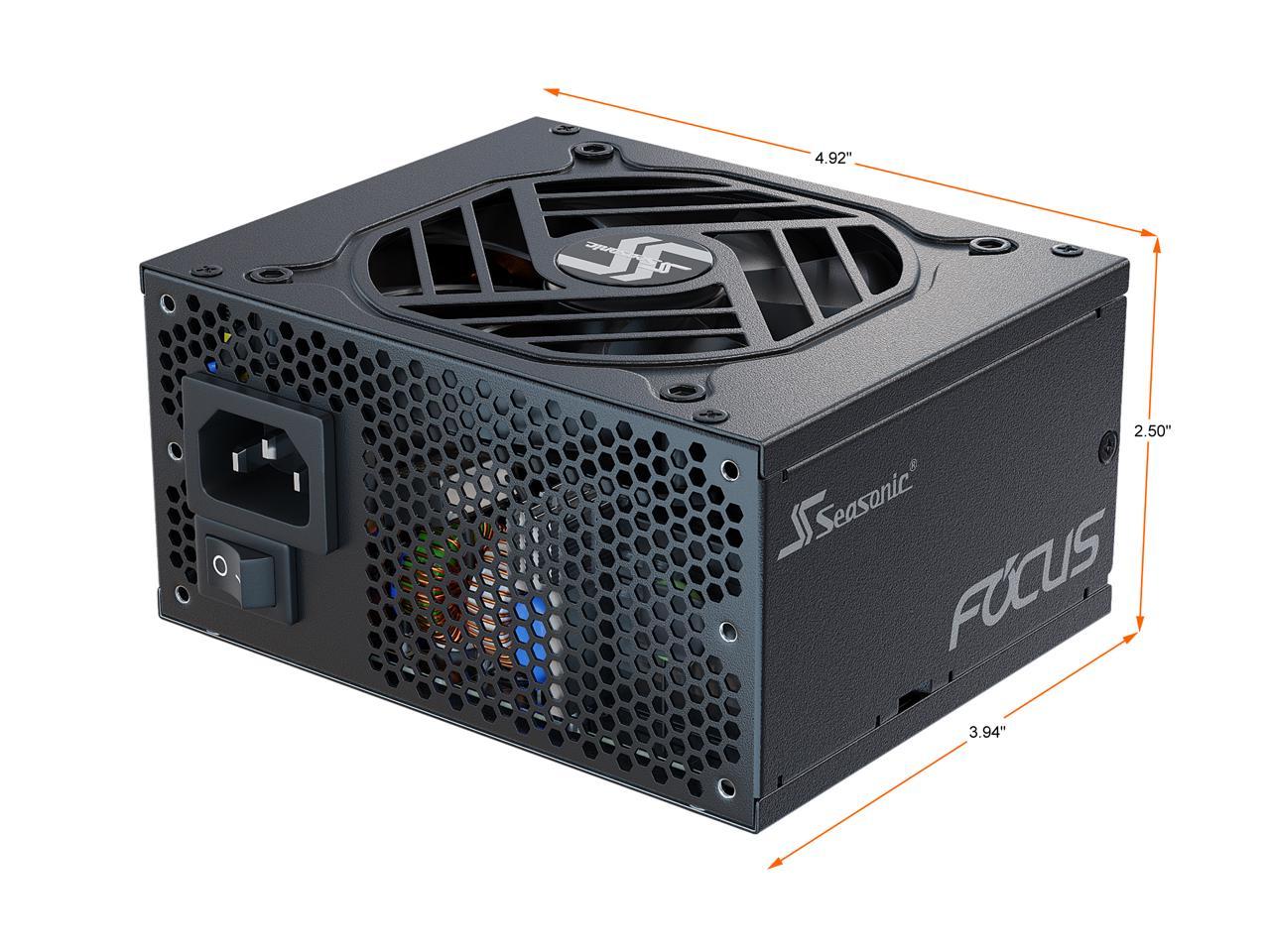 Seasonic FOCUS SGX-750, 750W 80+ Gold, Full-Modular, SFX Form Factor, Low Noise, Premium Japanese Capacitor, 10 Year Warranty, Nvidia RTX 30/40 Super, AMD GPU Compatible, Ref# SSR-750SGX
