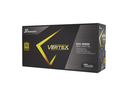 Seasonic VERTEX GX-850, 850W 80+ Gold, ATX 3.0 & PCIe 5.0 Ready, Full-Modular, ATX Form Factor, Low Noise, Premium Japanese Capacitor, 12 Year Warranty, Nvidia RTX 30/40 Super, AMD GPU Compatible