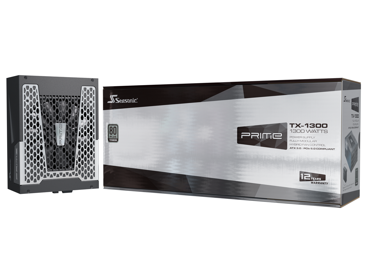 Seasonic PRIME TX-1300, 1300W 80+ Titanium, ATX 3.0 & PCIe 5.0 Ready, Full Modular, ATX Form Factor, Low Noise, Premium Japanese Capacitor, Nvidia RTX 30/40 Super, AMD GPU Compatible, Ref# SSR-1300TR2