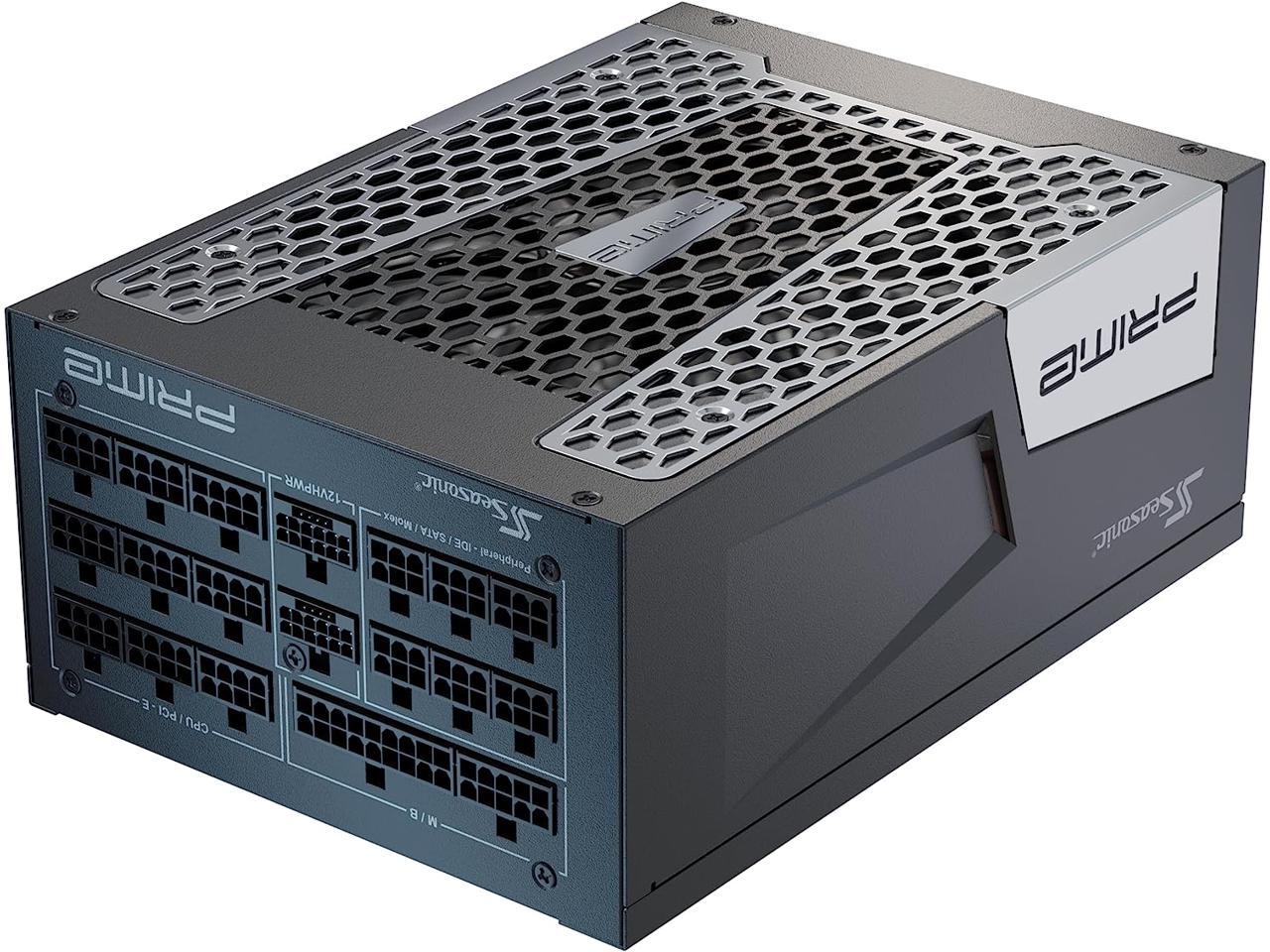 Seasonic PRIME TX-1600, 1600W 80+ Titanium, ATX 3.0 & PCIe 5.0 Ready, Full Modular, ATX Form Factor, Low Noise, Premium Japanese Capacitor, Nvidia RTX 30/40 Super, AMD GPU Compatible, Ref# SSR-1600TR2