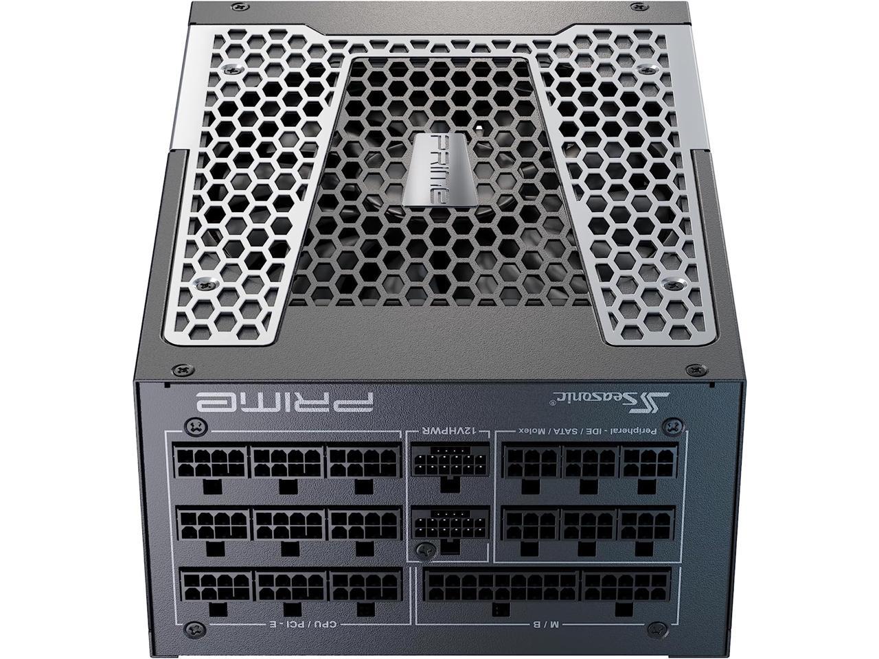Seasonic PRIME TX-1600, 1600W 80+ Titanium, ATX 3.0 & PCIe 5.0 Ready, Full Modular, ATX Form Factor, Low Noise, Premium Japanese Capacitor, Nvidia RTX 30/40 Super, AMD GPU Compatible, Ref# SSR-1600TR2