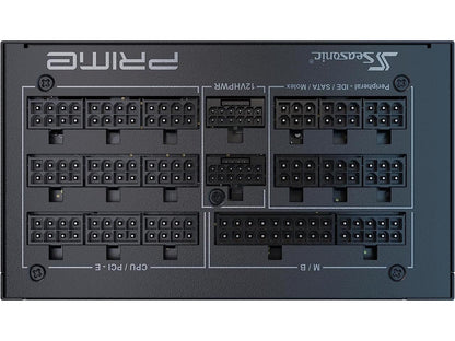 Seasonic PRIME TX-1600, 1600W 80+ Titanium, ATX 3.0 & PCIe 5.0 Ready, Full Modular, ATX Form Factor, Low Noise, Premium Japanese Capacitor, Nvidia RTX 30/40 Super, AMD GPU Compatible, Ref# SSR-1600TR2