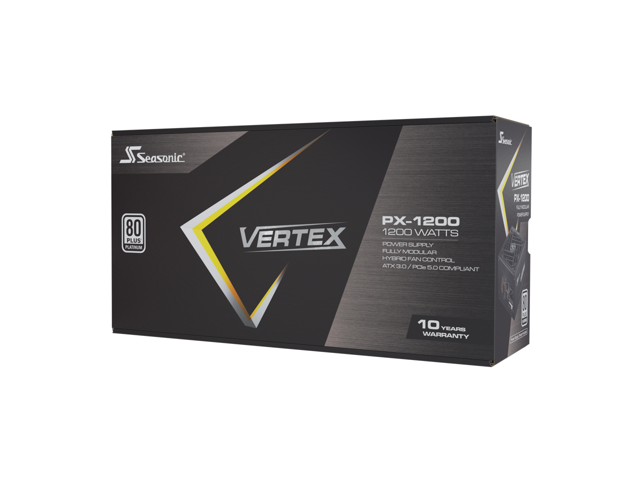 Seasonic VERTEX PX-1200, 1200W 80+ Platinum, ATX 3.0&PCIe 5.0 Ready, Full-Modular, ATX Form Factor, Low Noise, Premium Japanese Capacitor, 12 Year Warranty, Nvidia RTX 30/40 Super, AMD GPU Compatible