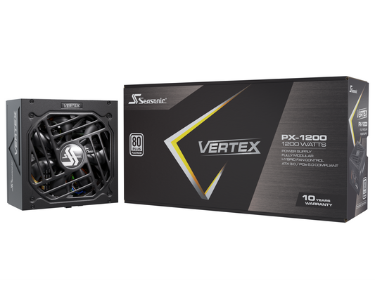 Seasonic VERTEX PX-1200, 1200W 80+ Platinum, ATX 3.0&PCIe 5.0 Ready, Full-Modular, ATX Form Factor, Low Noise, Premium Japanese Capacitor, 12 Year Warranty, Nvidia RTX 30/40 Super, AMD GPU Compatible