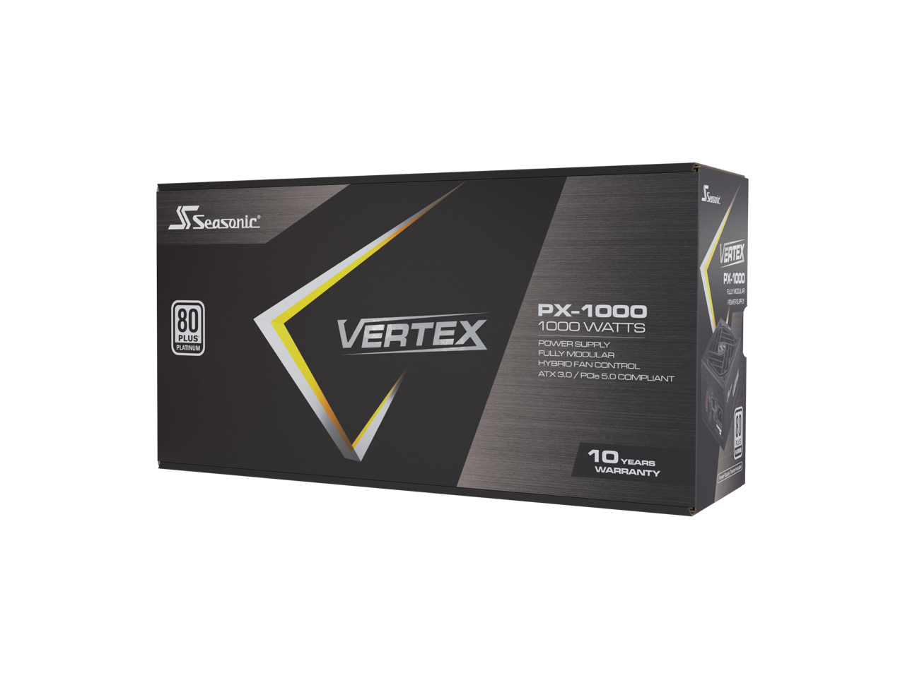 Seasonic VERTEX PX-1000, 1000W 80+ Platinum, ATX 3.0&PCIe 5.0 Ready, Full-Modular, ATX Form Factor, Low Noise, Premium Japanese Capacitor, 12 Year Warranty, Nvidia RTX 30/40 Super, AMD GPU Compatible