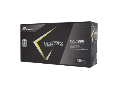 Seasonic VERTEX PX-1000, 1000W 80+ Platinum, ATX 3.0&PCIe 5.0 Ready, Full-Modular, ATX Form Factor, Low Noise, Premium Japanese Capacitor, 12 Year Warranty, Nvidia RTX 30/40 Super, AMD GPU Compatible