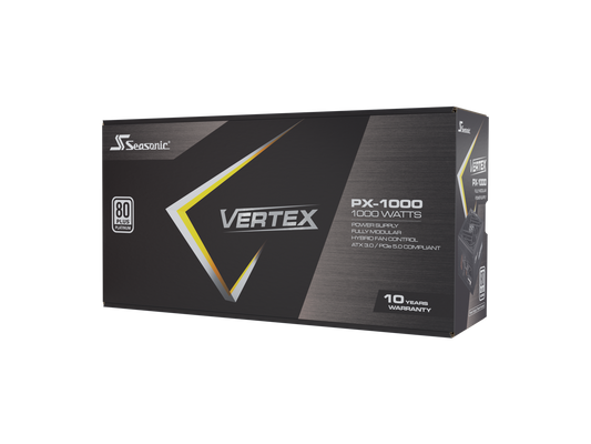 Seasonic VERTEX PX-1000, 1000W 80+ Platinum, ATX 3.0&PCIe 5.0 Ready, Full-Modular, ATX Form Factor, Low Noise, Premium Japanese Capacitor, 12 Year Warranty, Nvidia RTX 30/40 Super, AMD GPU Compatible