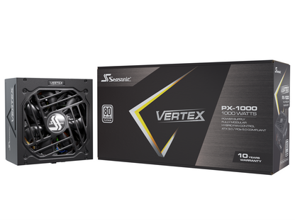 Seasonic VERTEX PX-1000, 1000W 80+ Platinum, ATX 3.0&PCIe 5.0 Ready, Full-Modular, ATX Form Factor, Low Noise, Premium Japanese Capacitor, 12 Year Warranty, Nvidia RTX 30/40 Super, AMD GPU Compatible