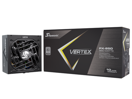 Seasonic VERTEX PX-850, 850W 80+ Platinum, ATX 3.0 & PCIe 5.0 Ready, Full-Modular, ATX Form Factor, Low Noise, Premium Japanese Capacitor, 12 Year Warranty, Nvidia RTX 30/40 Super, AMD GPU Compatible