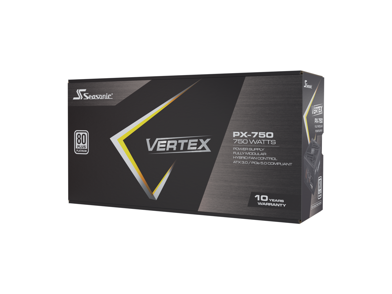 Seasonic VERTEX PX-750, 750W 80+ Platinum, ATX 3.0 & PCIe 5.0 Ready, Full-Modular, ATX Form Factor, Low Noise, Premium Japanese Capacitor, 12 Year Warranty, Nvidia RTX 30/40 Super, AMD GPU Compatible