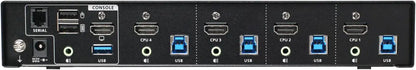 IOGEAR 4-Port 4K KVMP Switch with HDMI Connection, USB 3.0 Hub, and Audio (TAA) - Model GCS1934H