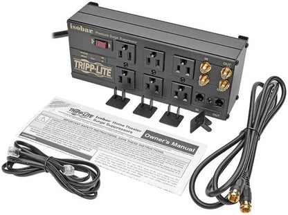Tripp Lite Isobar 6-Outlet Surge Protector Power Strip, 6 Feet Cord, 2850 Joules, Tel / Coax / Modem Protection - Model ISOBAR6DBS