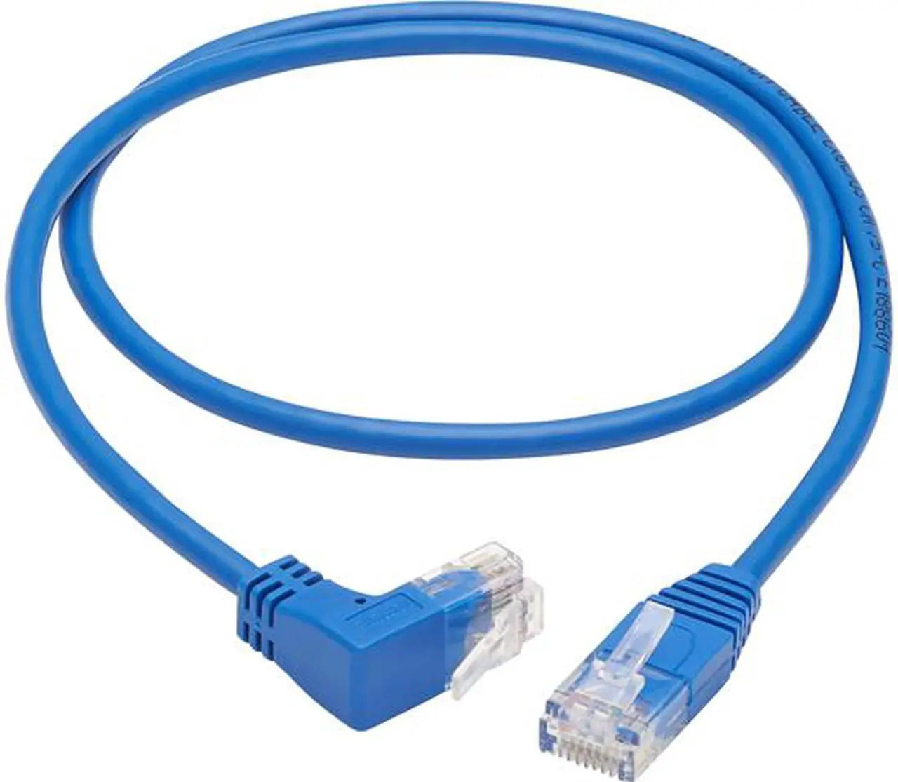 TRIPP LITE 2 ft. Cat 6 Blue Up-Angle Cat6 Gigabit Molded Slim UTP Ethernet Cable (RJ45 Right-Angle Up M to RJ45 M) - Model N204-S02-BL-UP