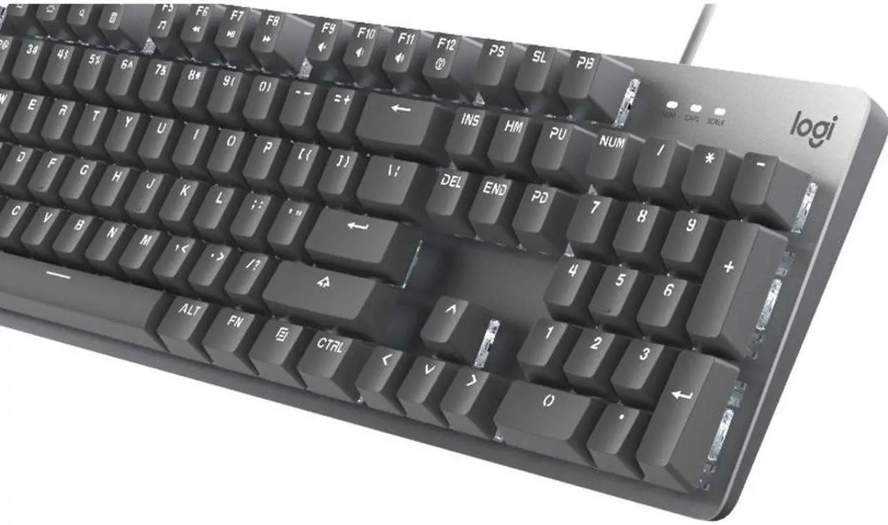 Logitech K845 Mechanical Illuminated Keyboard, Strong Adjustable Tilt Legs, Full Size, Aluminum Top Case, 104 Keys, USB Corded, Windows (TTC Red Switches) - Model  920-009859