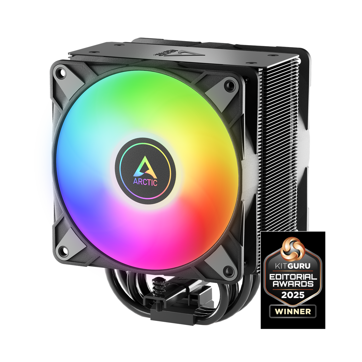 ARCTIC Freezer 36 A-RGB Single-Tower CPU Cooler with Push-Pull Two Pressure-optimised 120 mm P Fans and ARGB Lighting Fluid Dynamic Bearing 200–2000 RPM 4 Heatpipes incl. MX-6 Thermal Compound Model ACFRE00124A