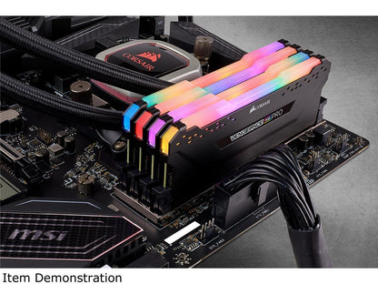 CORSAIR Vengeance RGB Pro 32GB (4 x 8GB) 288-Pin DDR4 DRAM DDR4 3200 (PC4 25600) Desktop Memory Model CMW32GX4M4C3200C16