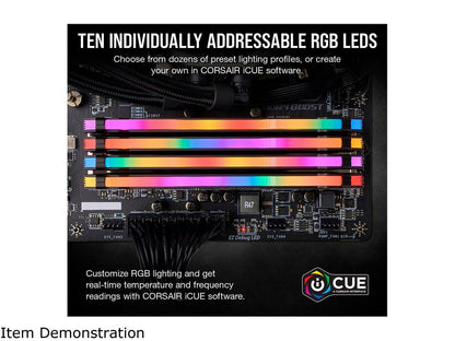 CORSAIR Vengeance RGB Pro 16GB (2 x 8GB) 288-Pin DDR4 DRAM DDR4 3600 (PC4 28800) Desktop Memory Model CMW16GX4M2C3600C18